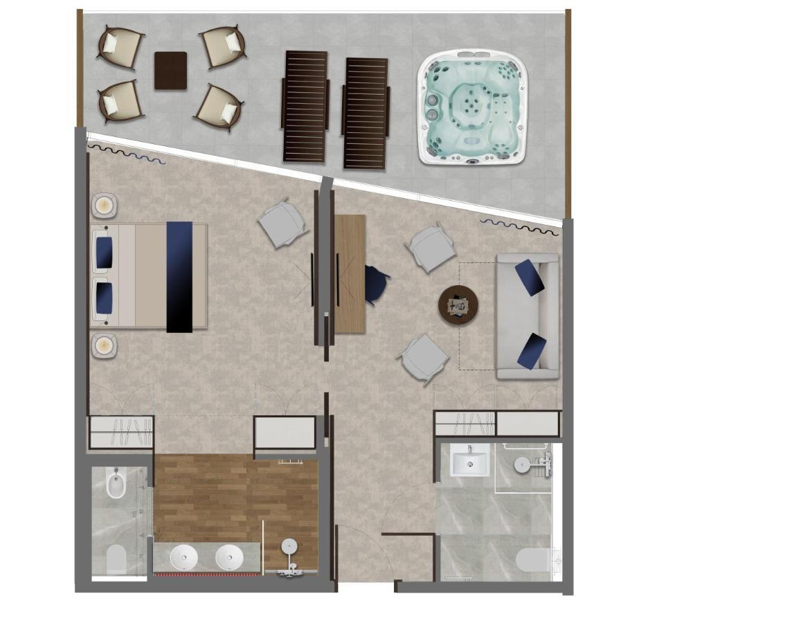 Luxuriöse Suite mit Balkon und Meerblick