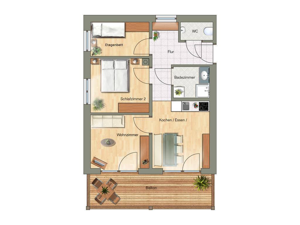 Apartment mit 2 Schlafzimmern
