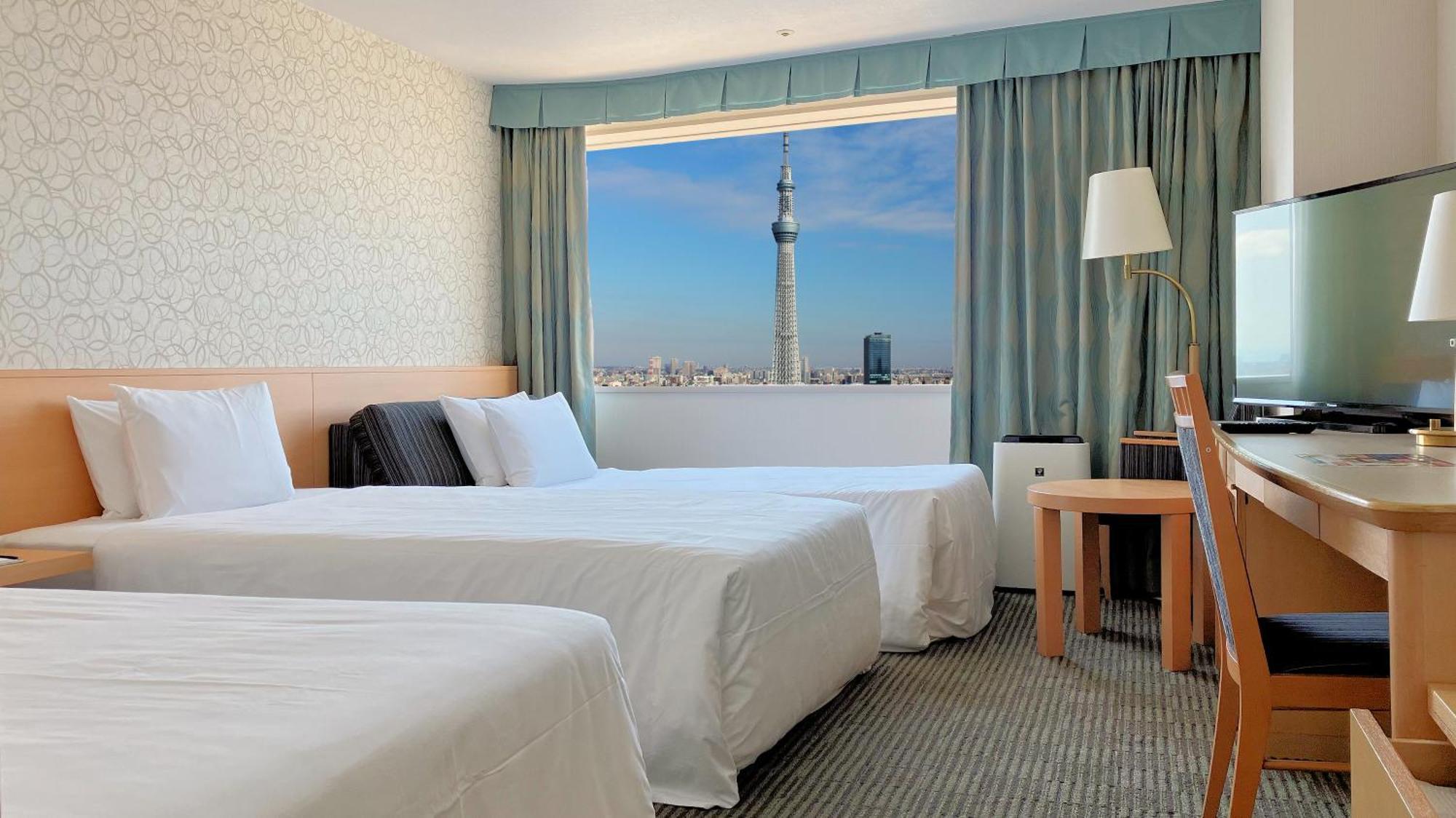 Habitación Doble con sofá cama y vistas a la Tokyo Sky Tree - 2 camas - No fumadores