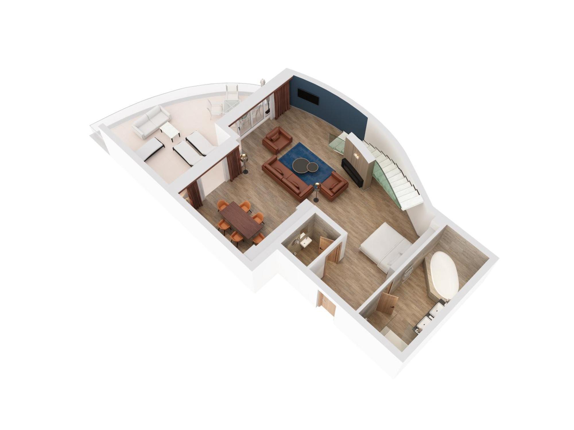 Villa Appartement met 3 Slaapkamers en Uitzicht op Zee