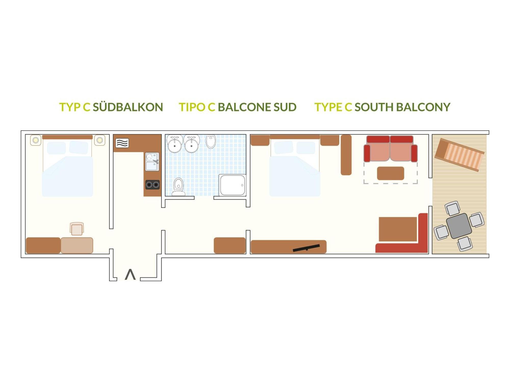 Apartment mit Balkon