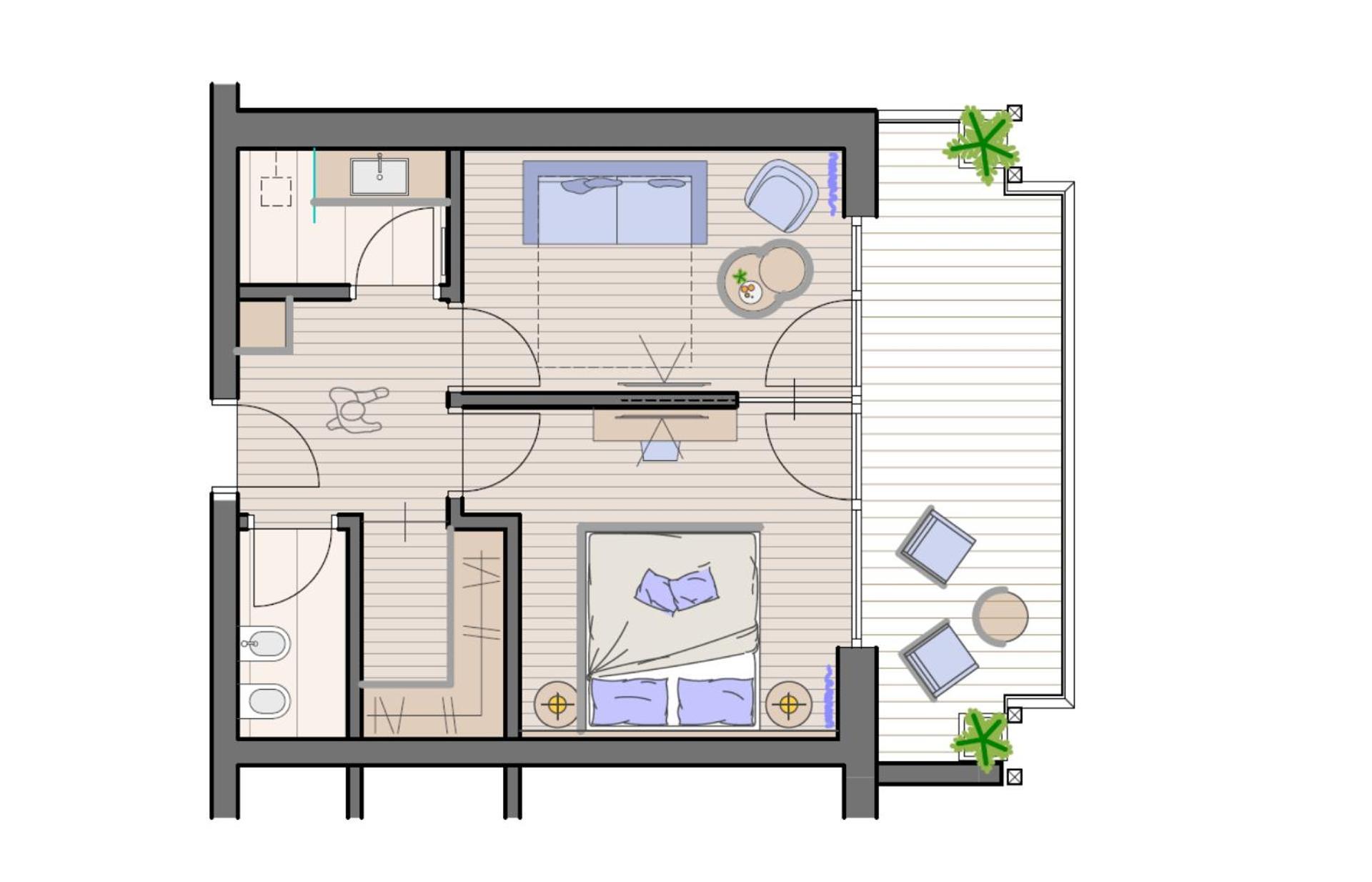 Junior Suite mit Gartenblick