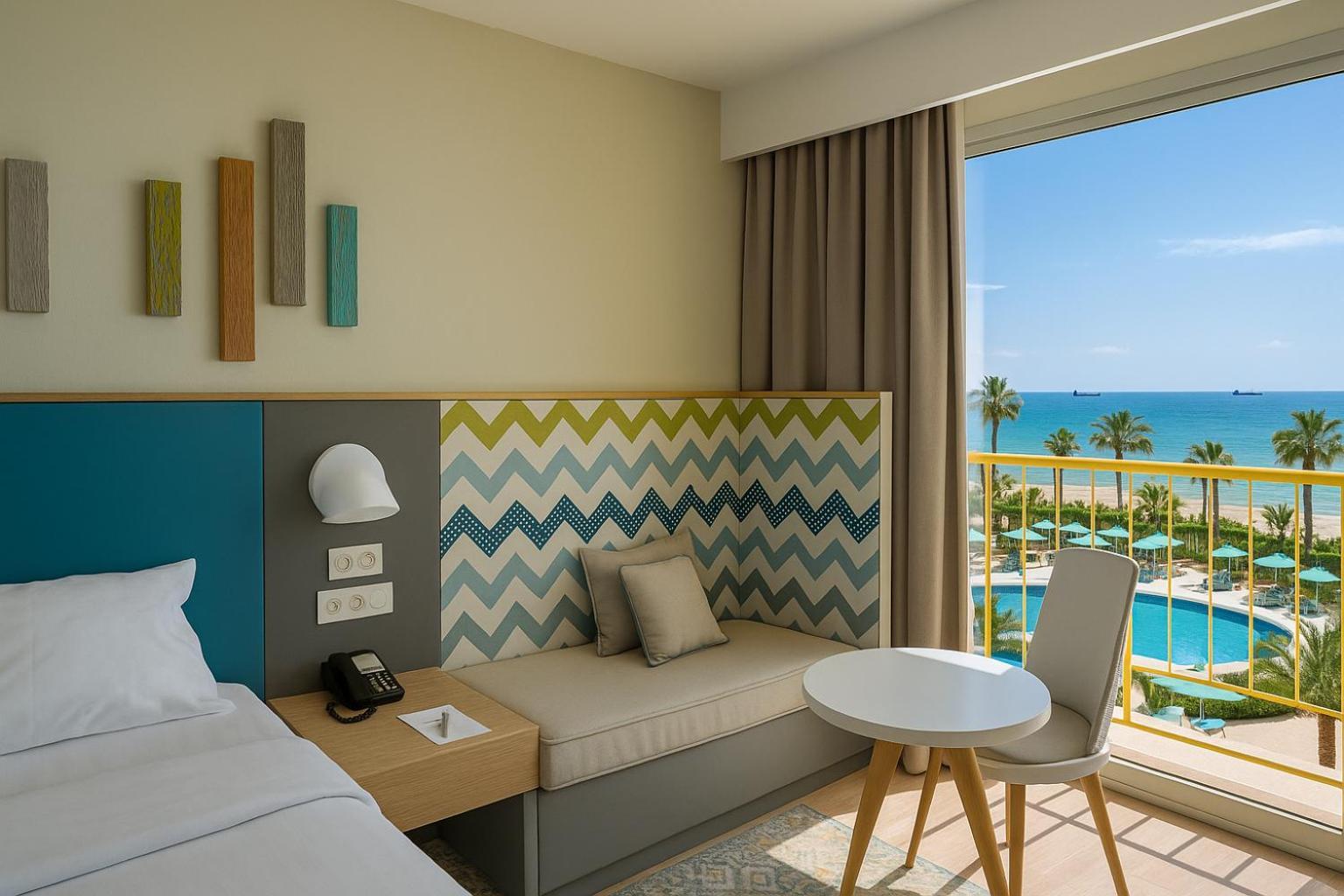 Quarto com 2 Camas Individuais, Vista Mar e Varanda