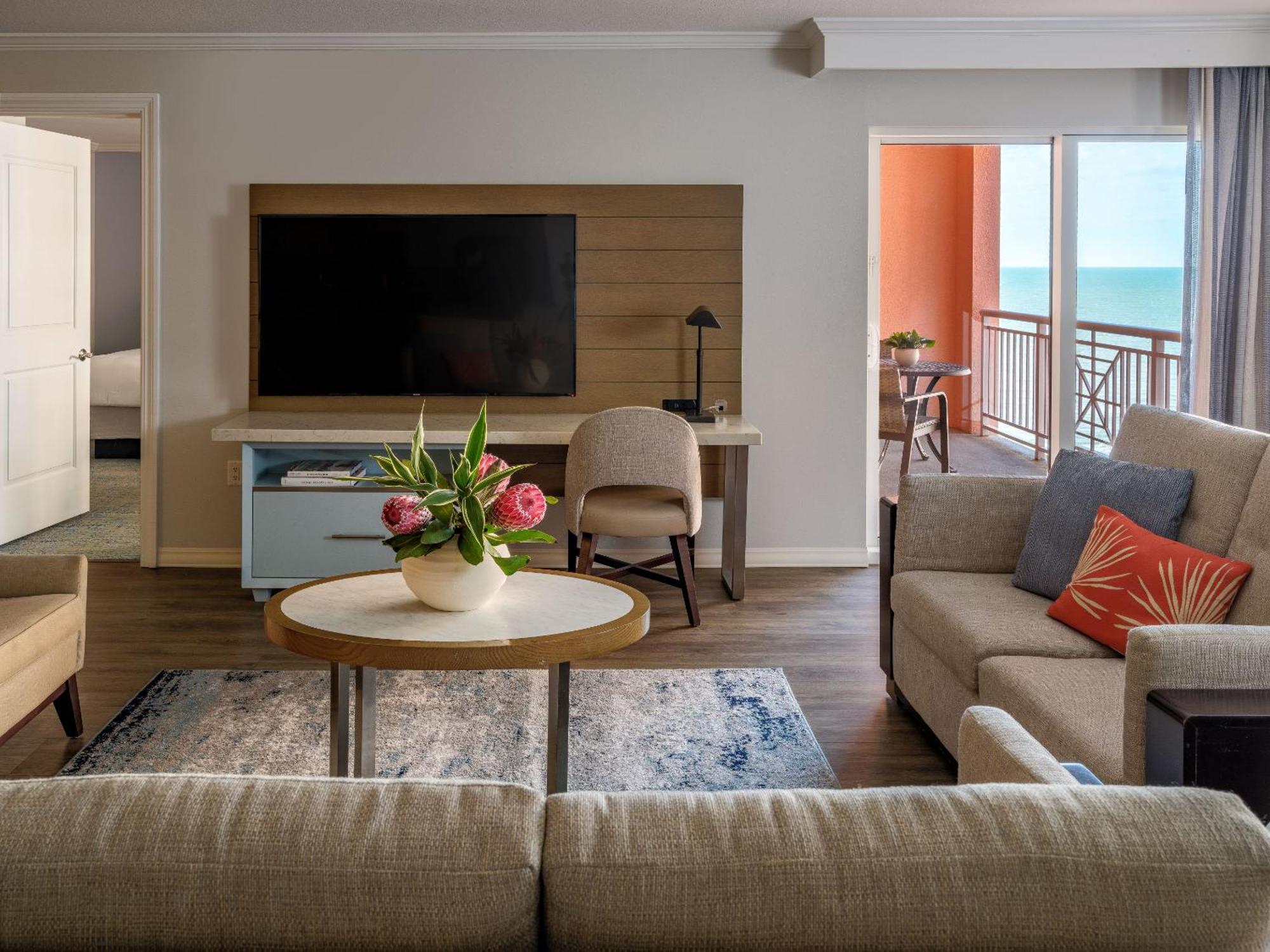 Two-Bedroom Accessible Suite with Full Kitchen and Pool View