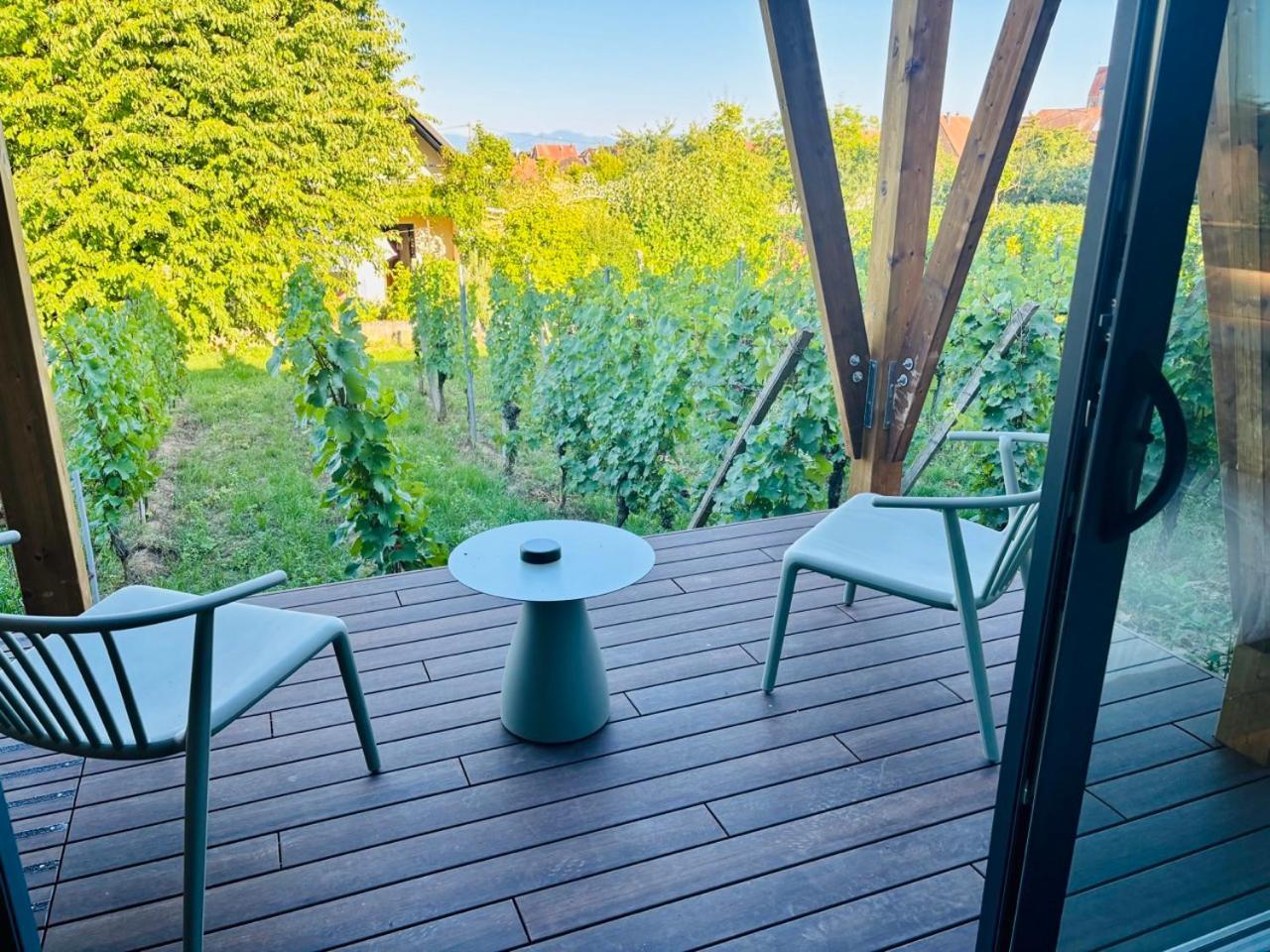 Zimmer Deluxe mit Terrasse und Blick auf die Weinberge