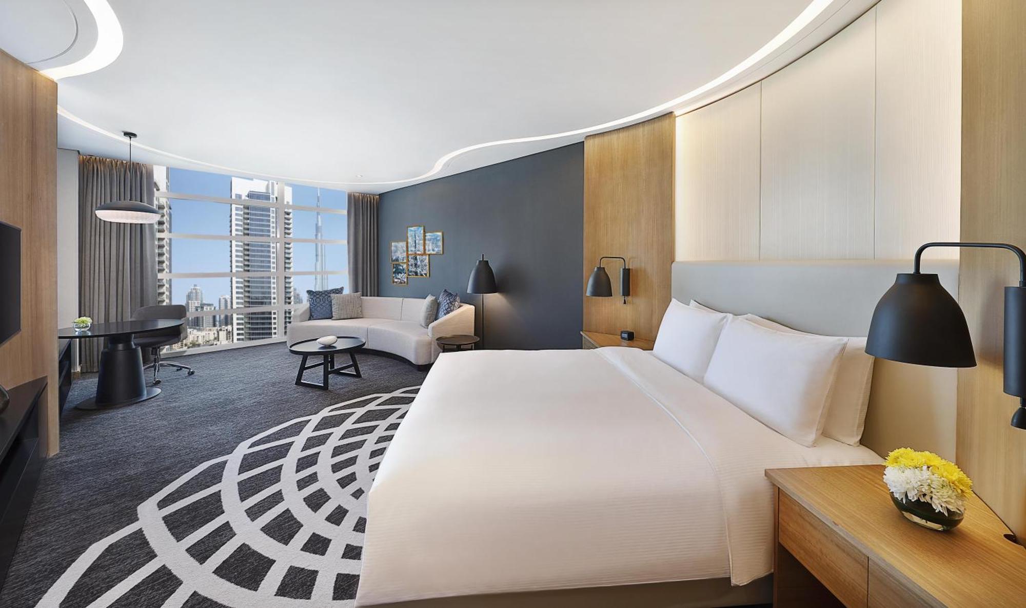 Superior Kamer met Kingsize Bed en Uitzicht op Burj Khalifa