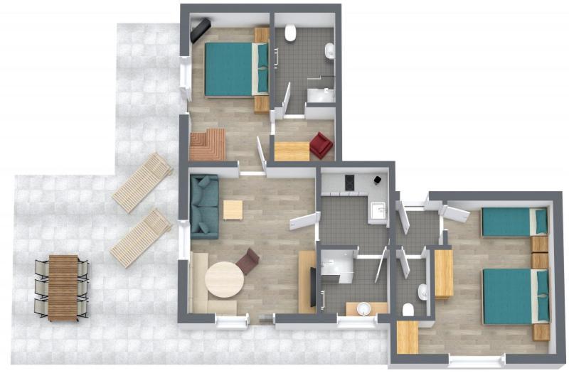 Standard Apartment mit 2 Schlafzimmern und Sauna
