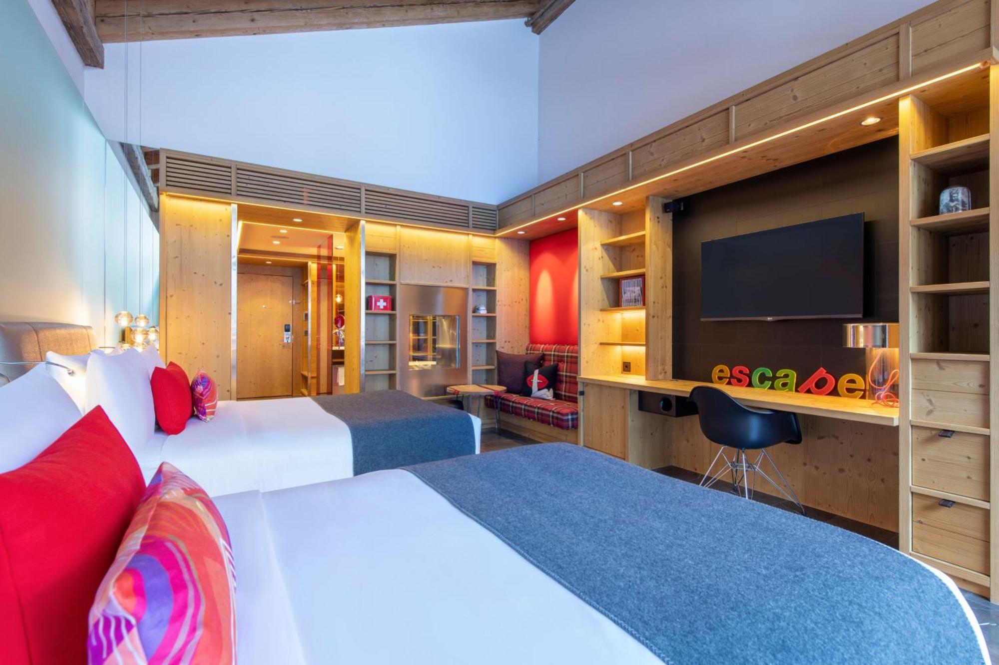 Cozy Room with Two Double Beds, Balcony and Fireplace