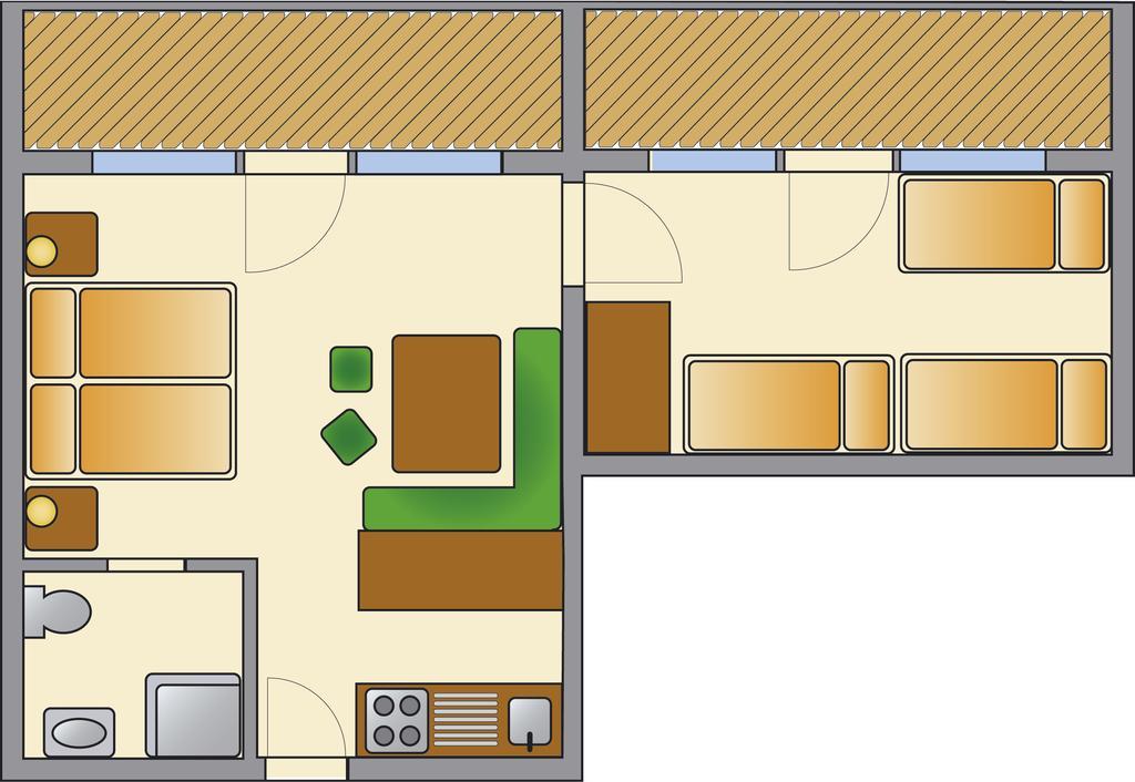 Apartment mit 2 Schlafzimmern und Balkon
